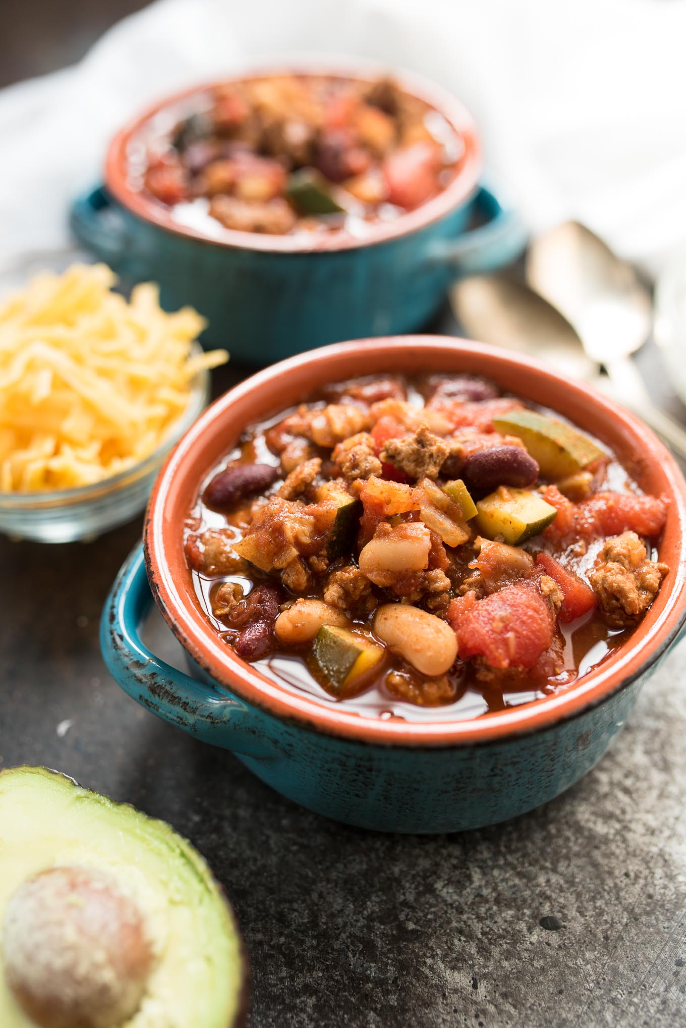 Turkey Chili with beans in a bowl
