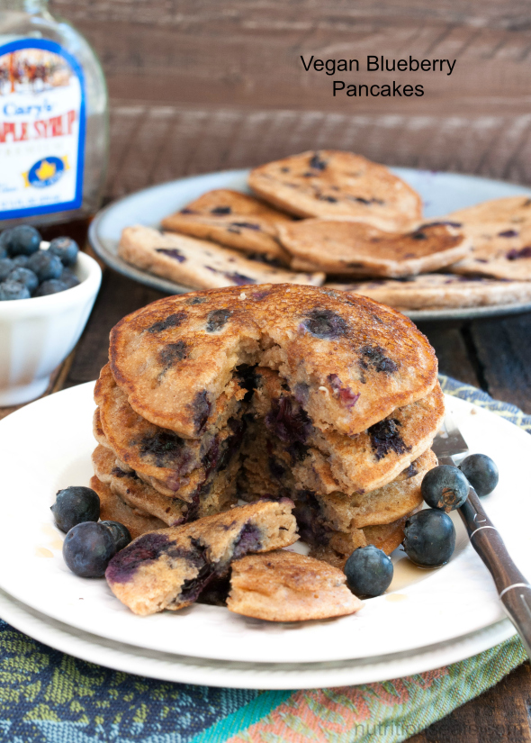 Vegan Blueberry Pancakes | www.nutritiouseats.com