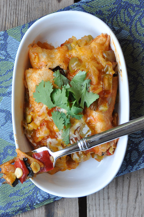 Roasted Vegetable Enchiladas | www.nutritiouseats.com