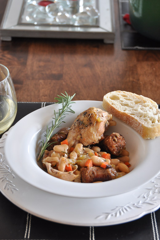 Braised Chicken with Sausage & Beans