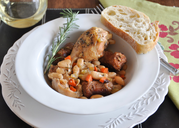 Braised Chicken with Sausage & Beans