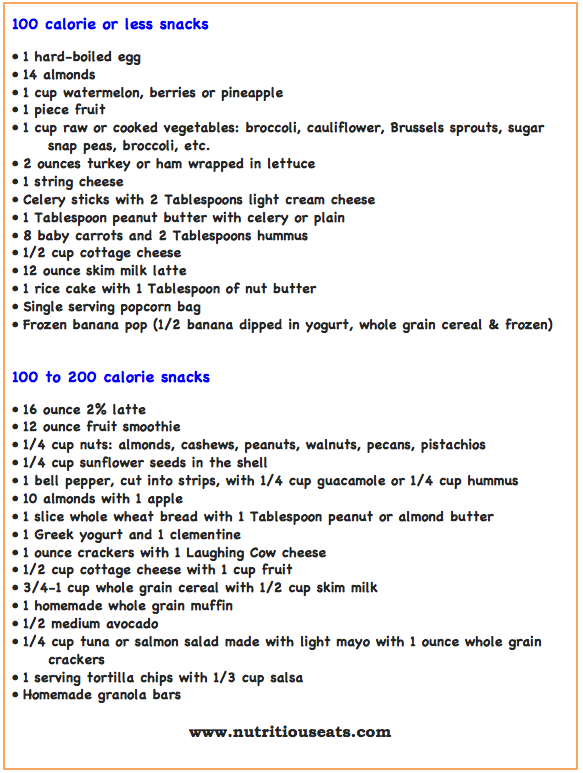 100 to 200 Calorie Snack Ideas