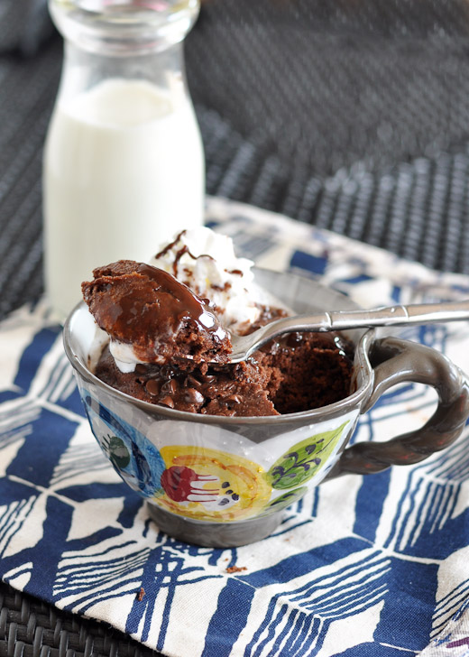 Chocolate Almond Microwave Mug Cake