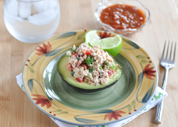 Salmon Salad Stuffed Avocado