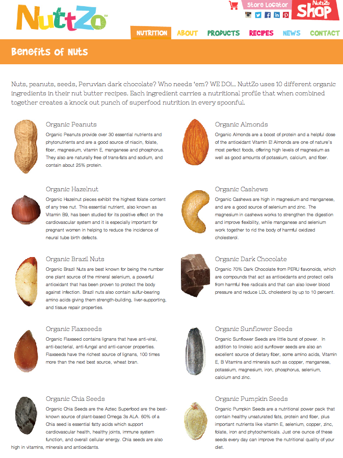 Benefits Of Nuts And Seeds Chart