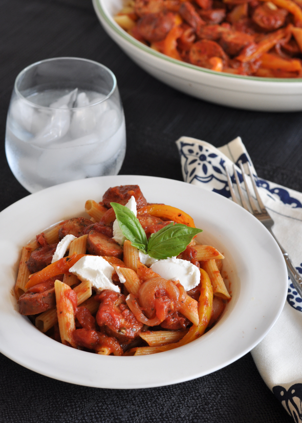 Chicken Sausage, Pepper & Onion Pasta