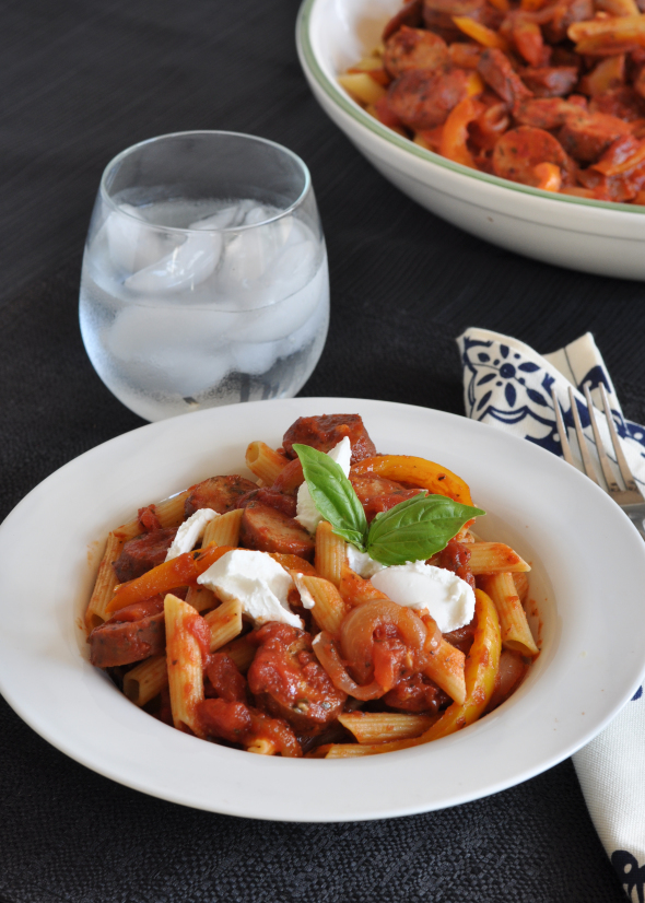 Chicken Sausage, Pepper & Onion Pasta8 Nutritious Eats