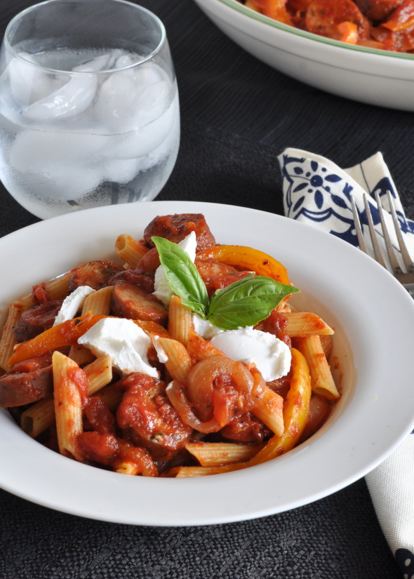 Chicken Sausage, Pepper & Onion Pasta