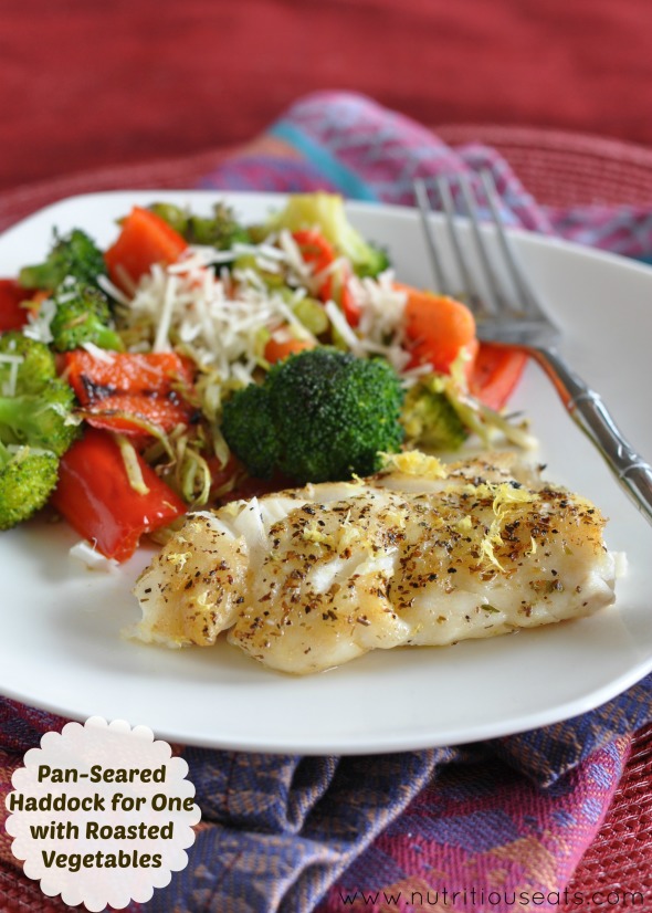 Pan-Seared Haddock with Roasted Vegetables 