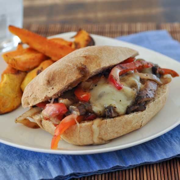 Portobello "Philly Cheese Steak" Sandwich | www.nutritiouseats.com