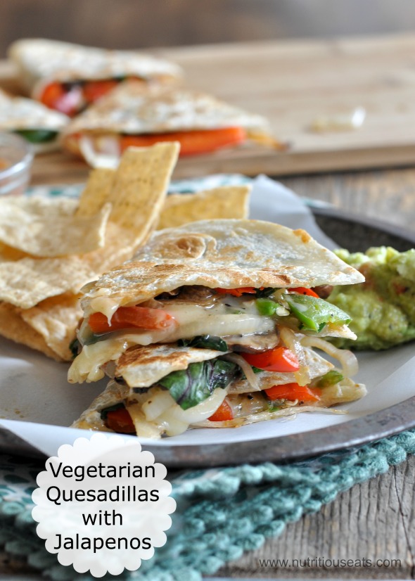 Vegetarian Quesadillas with Jalapenos | www.nutritiouseats.com