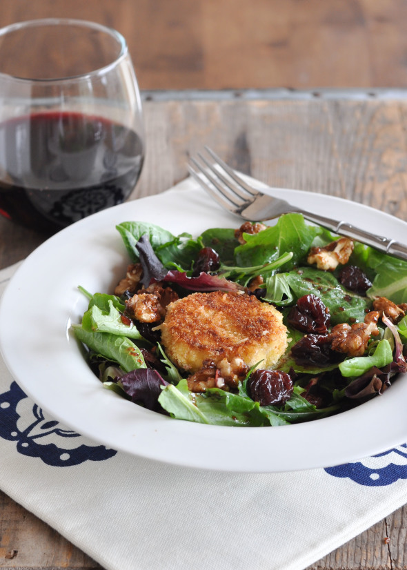 Cherry, Goat Cheese & Candied Walnut Salad + Cherry Balsamic Vinaigrette #gotart