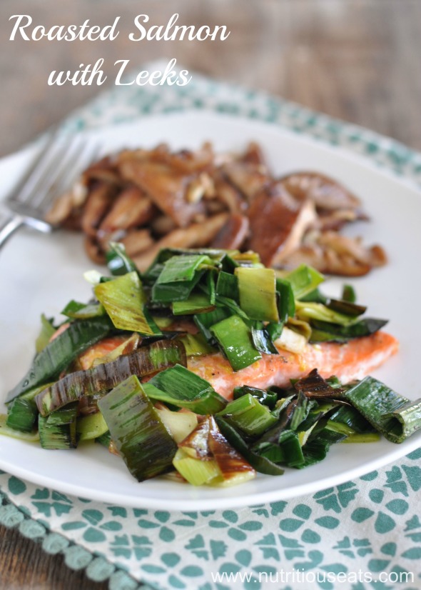 Roasted Salmon with Leeks | www.nutritiouseats.com