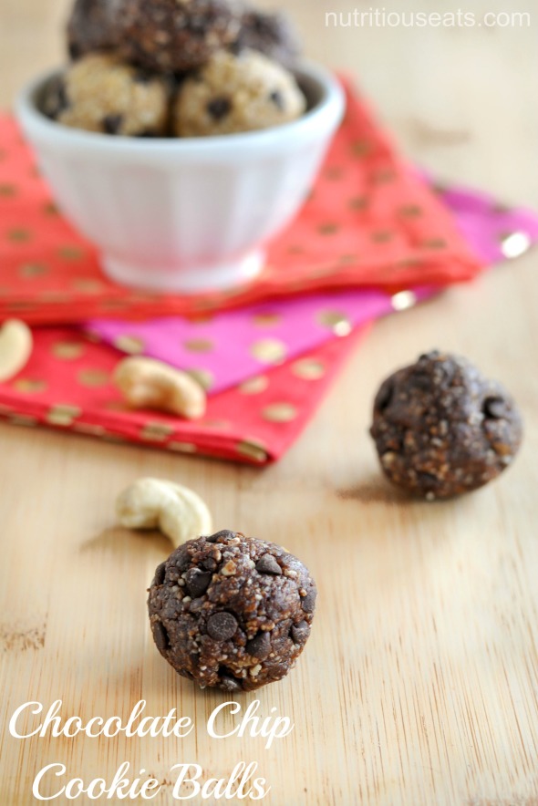Chocolate Chip Cookie Balls | www.nutritiouseats.com