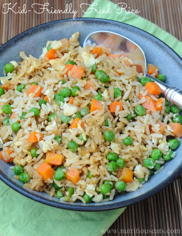 Get your kids in the kitchen by making this simple kid-friendly fried rice. Using leftover rice makes it even quicker! 