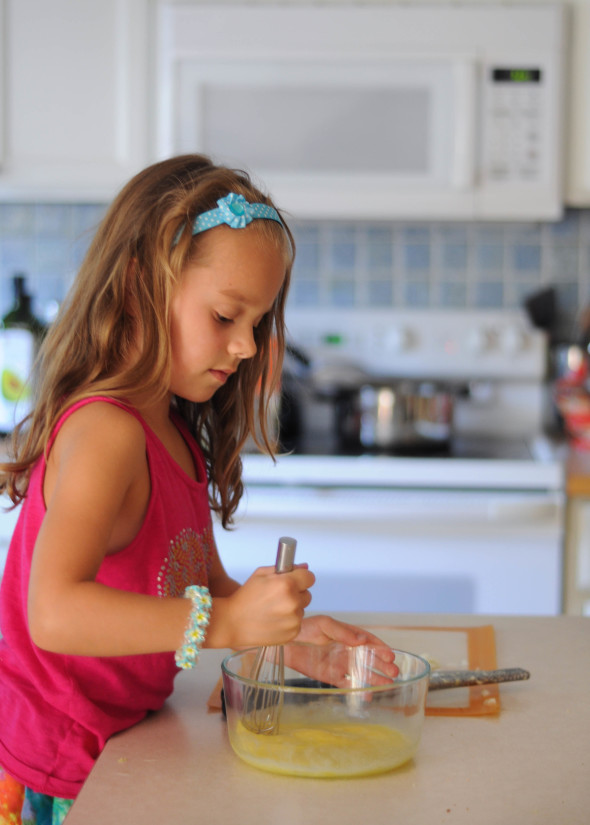 Kid in the kitchen cooking