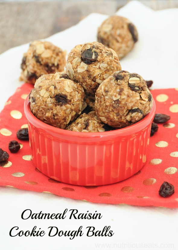 Oatmeal Raisin Cookie Dough Ball | www.nutritiouseats.com