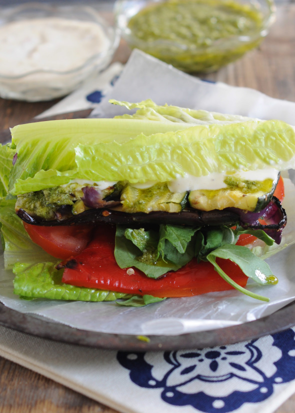 Grilled Vegetable Sandwich | www.nutritiouseats.com {Gluten Free option}