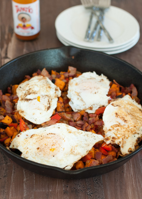 Sweet Potato Hash with Bacon and Eggs | Nutritious Eats