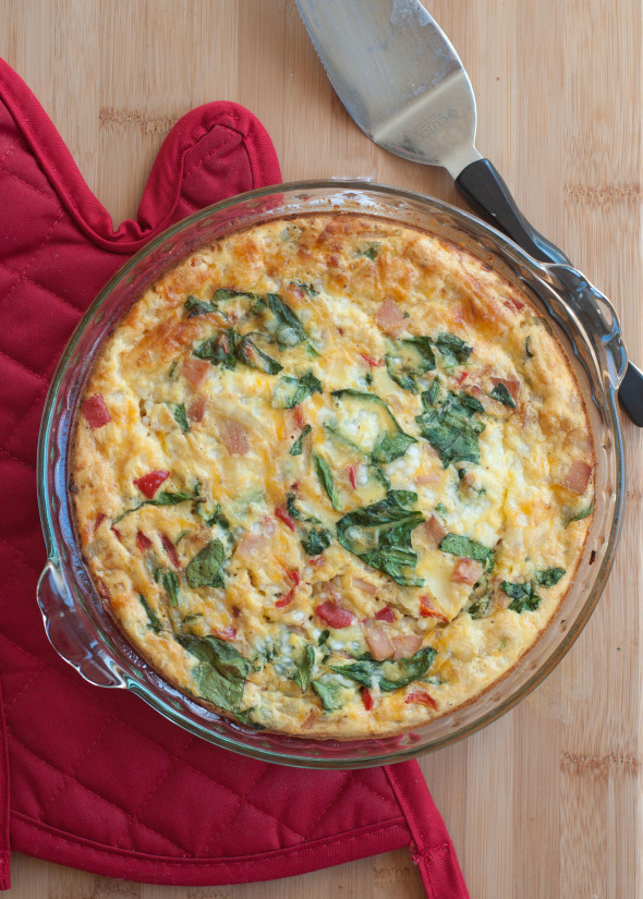 Ham and Veggie Crustless Quiche | Nutritious Eats