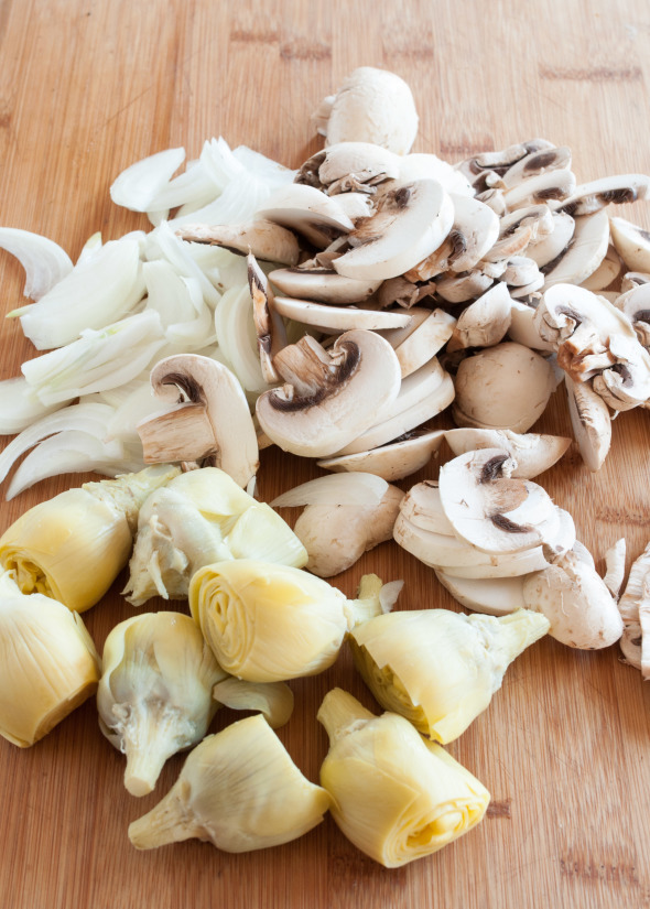 Artichoke, Mushroom and Onion Sauté #glutenfree | www.nutritiouseats.com