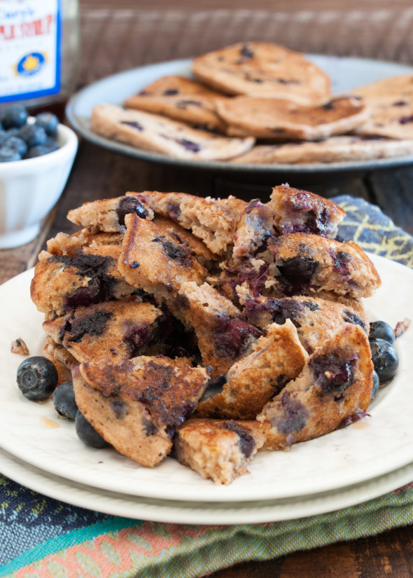 Vegan Blueberry Pancakes- the perfect egg-free, dairy-free pancake. You'll never guess it's vegan! | www.nutritiouseats.com