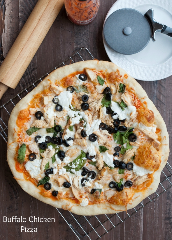 Buffalo Chicken Pizza with Goat Cheese | www.nutritiouseats.com