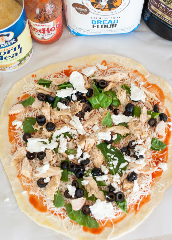 Buffalo Chicken Pizza with Goat Cheese | www.nutritiouseats.com