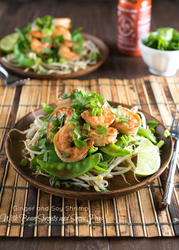 Ginger and Soy Shrimp with Bean Sprouts and Snow Peas | Nutritious Eats