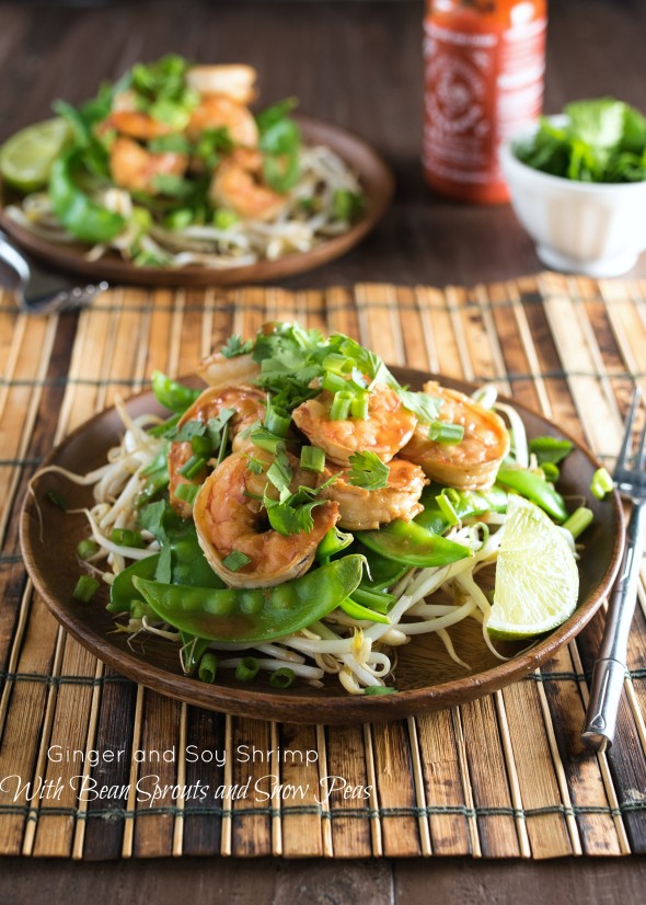 Ginger and Soy Shrimp with Bean Sprouts and Snow Peas | Nutritious Eats