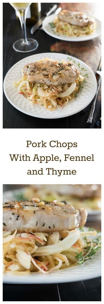Pork Chops With Apple Fennel and Thyme