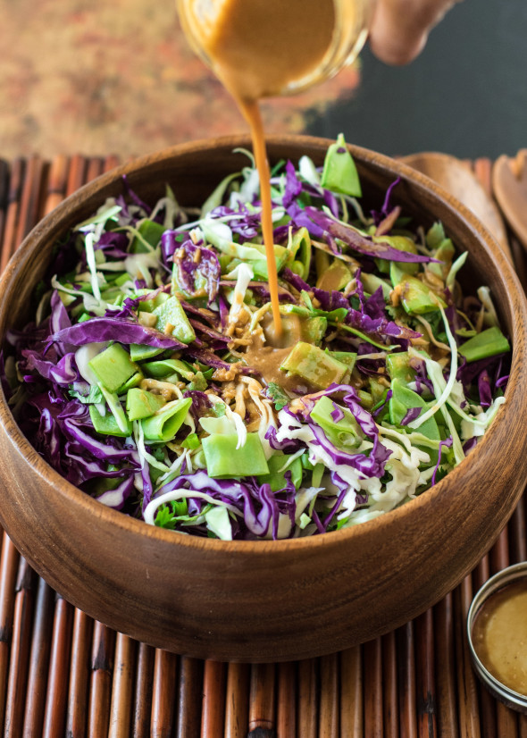Asian Slaw- a delicious vegan slaw packed with flavor from the delicious dressing | Nutritious Eats 