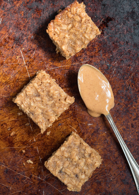 Peanut Butter Oatmeal Bars are chewy, gluten free bars that only take a few minutes to throw together and make a great breakfast or snack! 