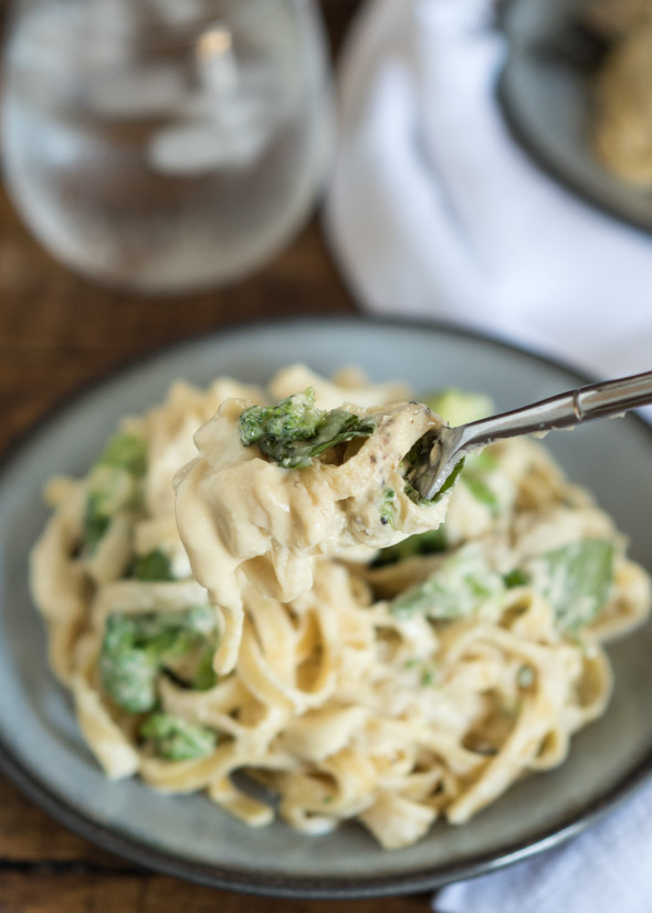 Vegan Pasta Alfredo With Broccoli | Nutritious Eats