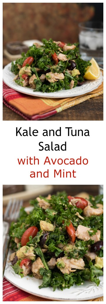 Kale and Tuna Salad With Avocado and Mint- a great make-ahead salad for weekday lunches. Delicious, healthy, grain-free and Paleo-friendly! | www.nutritiouseats.com