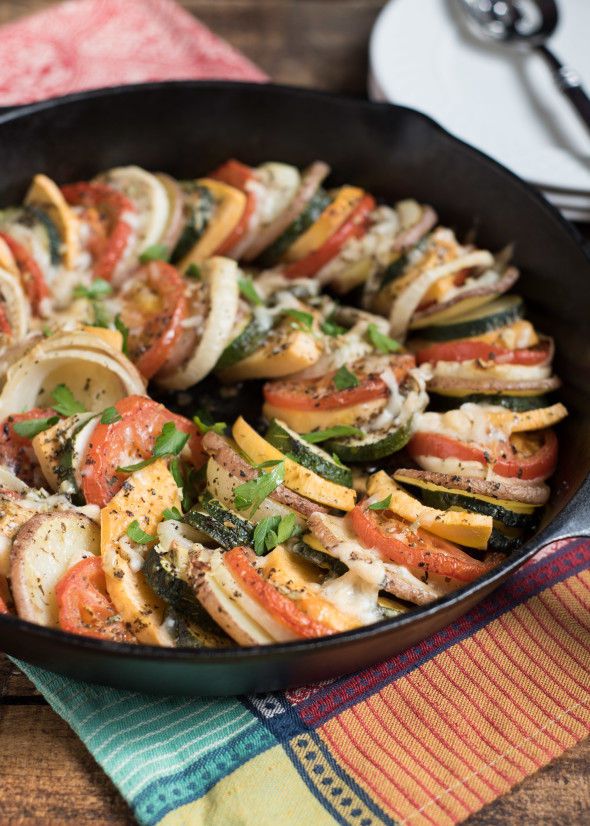 Layered Roasted Vegetables with Parmesan- they are super simple to make and add a little bit of fancy to any meal- #GlutenFree | www.nutritiouseats.com