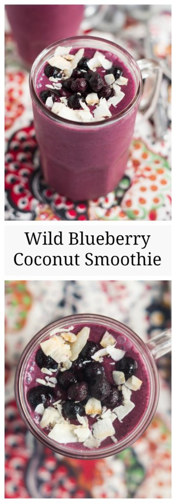 Wild Blueberry Kokos Smoothie # annonse /www.nutritiouseats.com