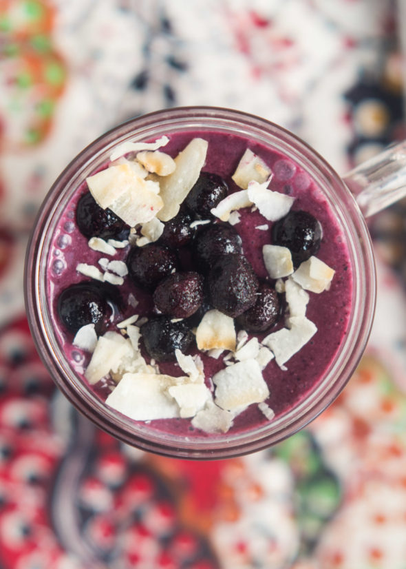 Wild Blueberry Orange Coconut Smoothie #ad | www.nutritiouseats.com