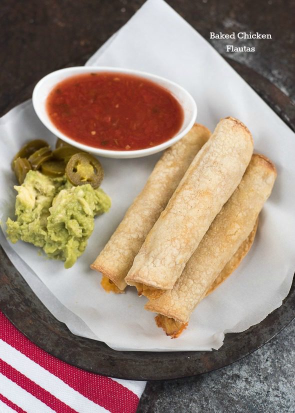 Baked Chicken Flautas- gluten free, low fat and easy to make! | www.nutritiouseats.com