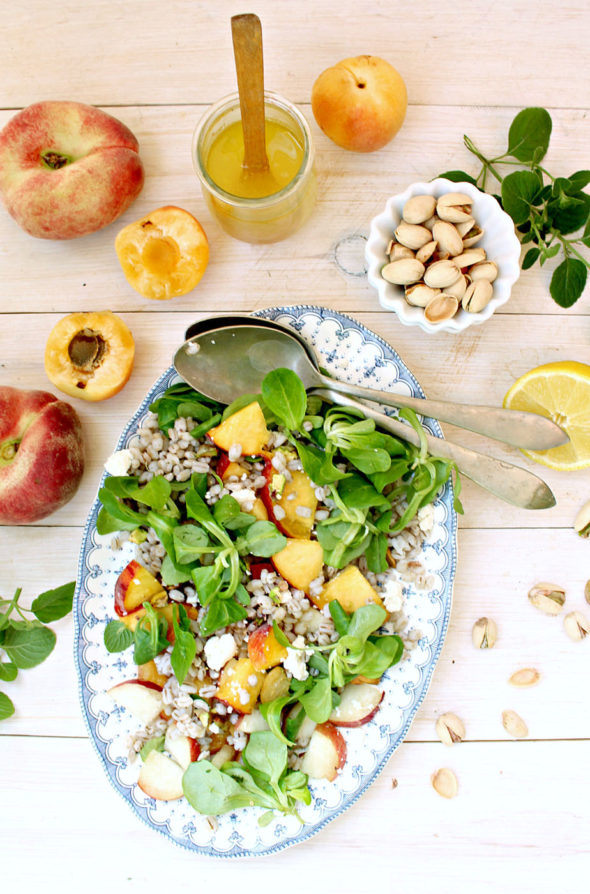 Stone Fruit Barley Salad with Sparkly Vinaigrette