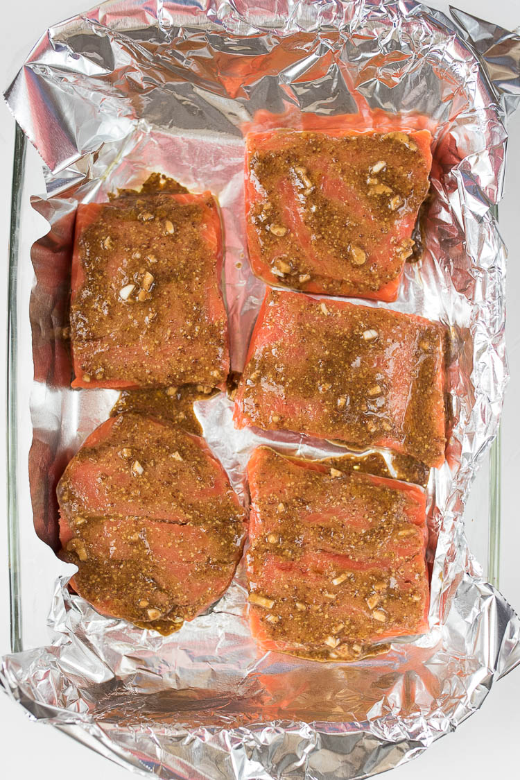 Easy Dijon Salmon #glutenfree | www.nutritiouseats.com