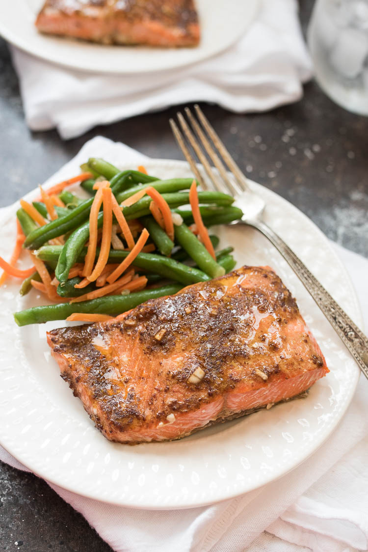 Easy Dijon Salmon #glutenfree | www.nutritiouseats.com