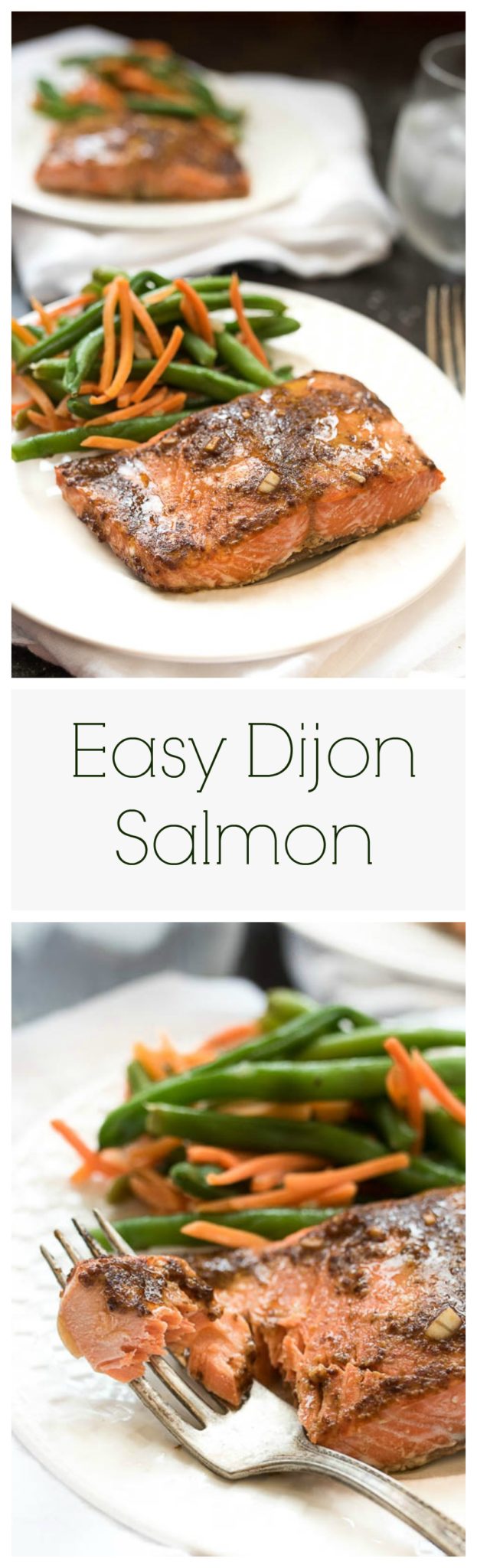 Easy Dijon Salmon #glutenfree- 5 simple marinade ingredients, super simple! | www.nutritiouseats.com