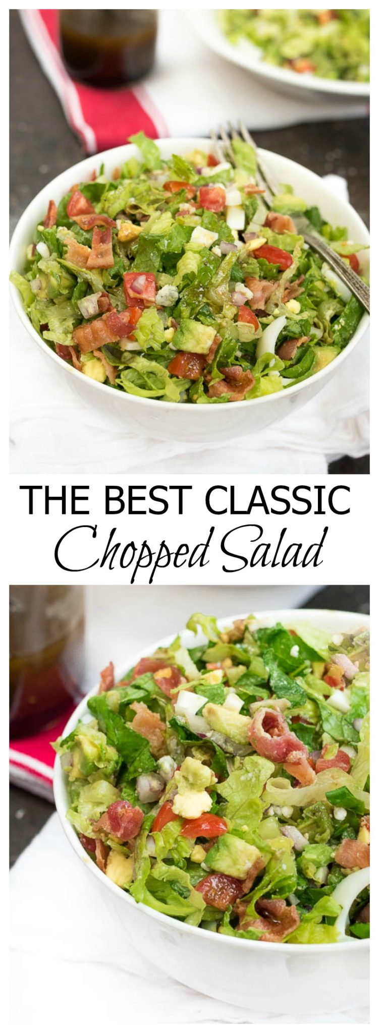 The Best Classic Chopped Salad- this will become a favorite salad from the moment you try it. Perfect for all occasions! | www.nutritiouseats.com