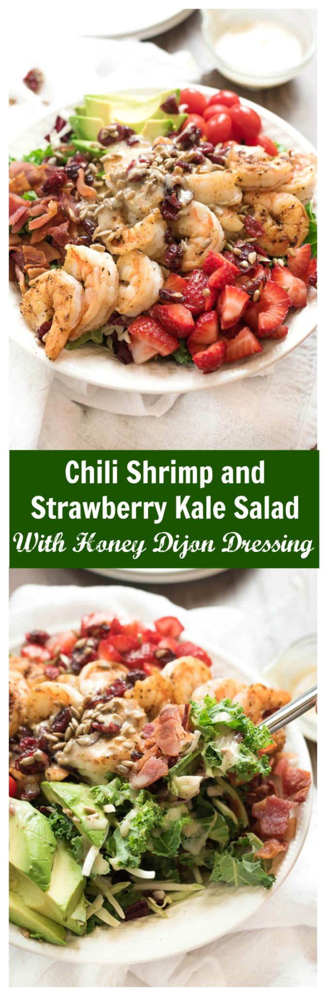 Chili Shrimp and Strawberry Salad with Honey Dijon Dressing- this simple, yet hearty salad is ready in under 15 minutes! #glutenfree #ad #eatsmartveggies