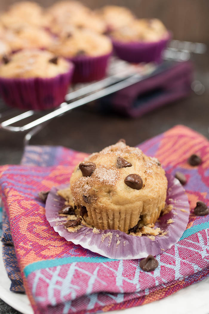 Chocolate Chip Greek Yogurt Muffins- a fun breakfast or snack for the kids, plus info on ways to get more Greek Yogurt into your child's diet! #glutenfree | www.nutritiouseats.com