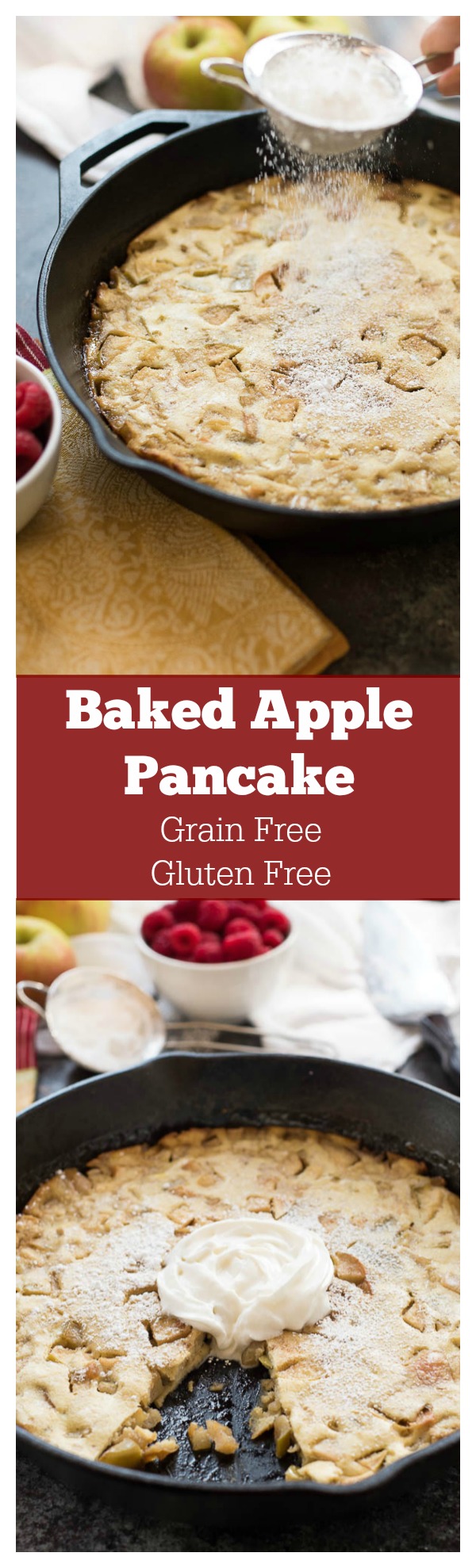 Baked Apple Pancake, a delicious gluten-free, grain-free dish that is perfect for a weekend breakfast or Holiday brunch. | www.nutritiouseats.com