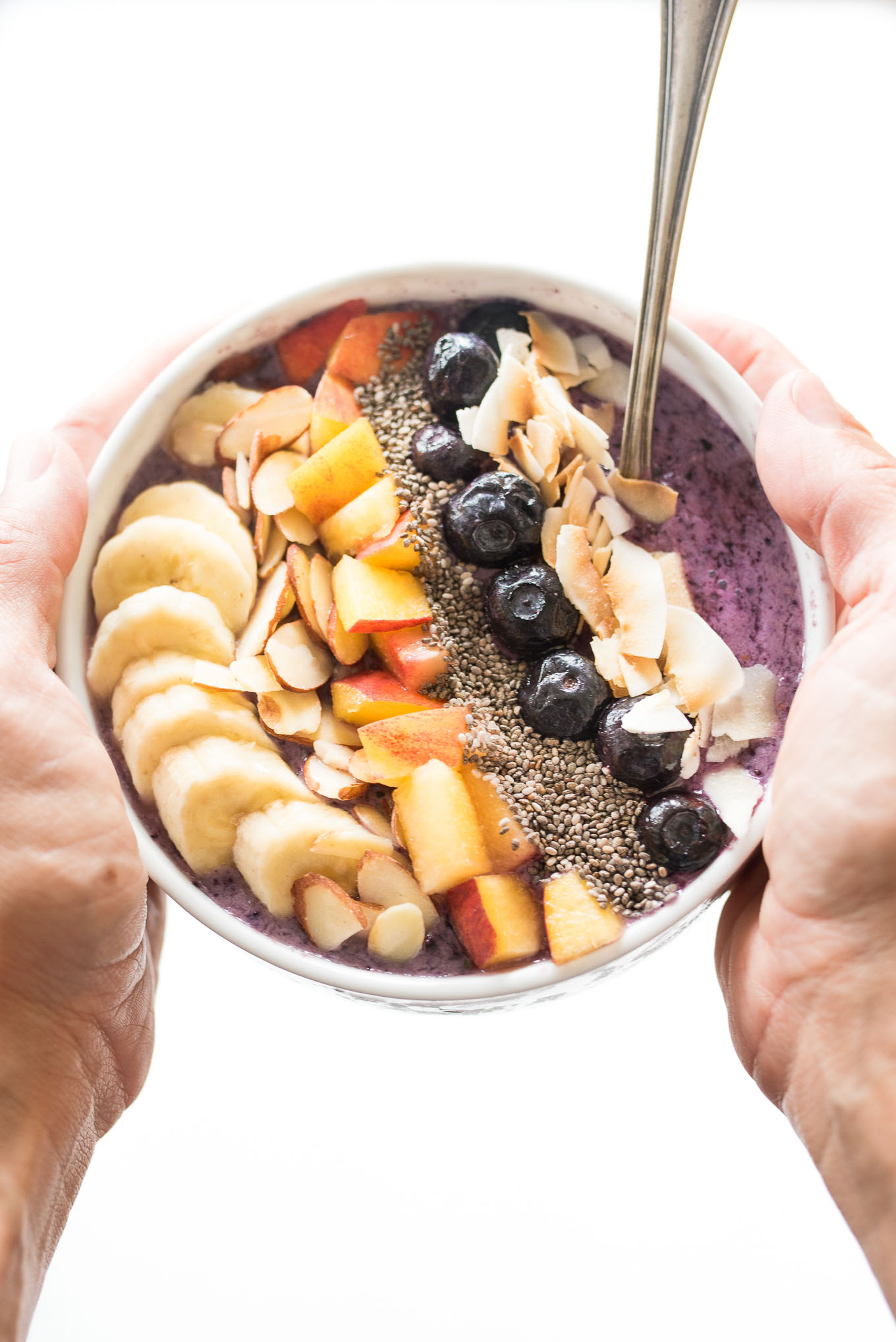 Blueberry Smoothie Breakfast Bowl- a delicious and nourishing bowl that is gluten free, plant based and great for any meal! #ad | www.nutritiouseats.com