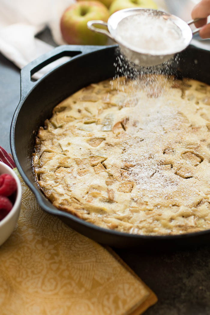 Baked Apple Pancake, a delicious gluten-free, grain-free dish that is perfect for a weekend breakfast or Holiday brunch. | www.nutritiouseats.com
