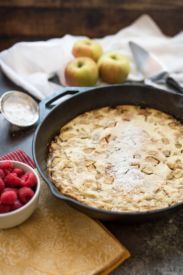 Baked Apple Pancake, a delicious gluten-free, grain-free dish that is perfect for a weekend breakfast or Holiday brunch. | www.nutritiouseats.com